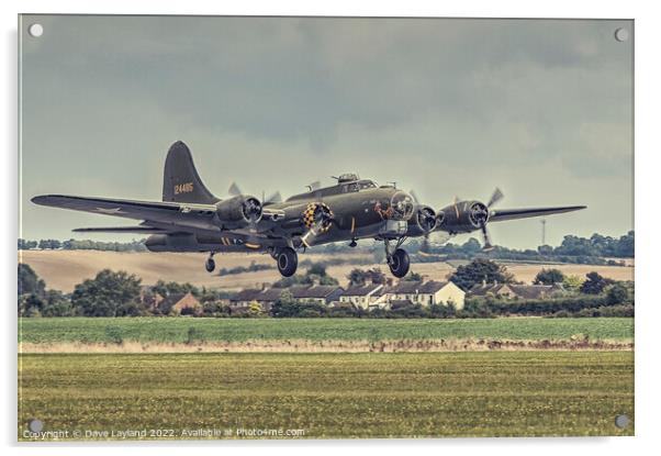 Boeing B-17 Bomber taking off Acrylic by Dave Layland