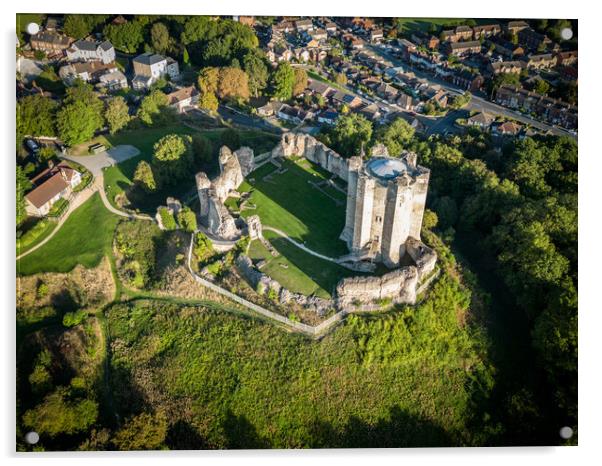 Conisbrough Castle From The Air Acrylic by Apollo Aerial Photography