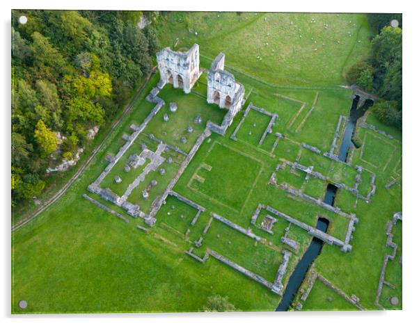 Roche Abbey From The Air Acrylic by Apollo Aerial Photography