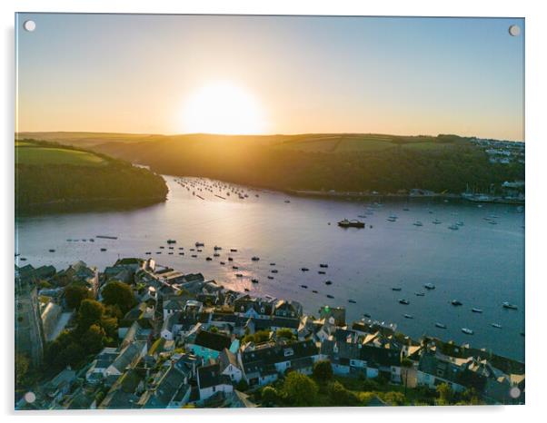Fowey Cornwall Sunrise Acrylic by Apollo Aerial Photography