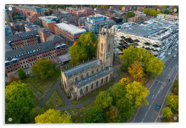 St Georges Church Sheffield Acrylic by Apollo Aerial Photography