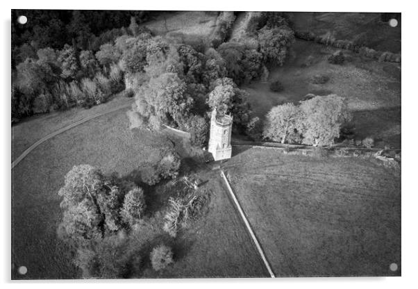 Richmond Folly Black and White Acrylic by Apollo Aerial Photography