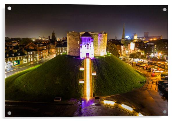 Cliffords Tower, York Castle Acrylic by Apollo Aerial Photography