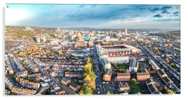 The Red Side of Sheffield Acrylic by Apollo Aerial Photography