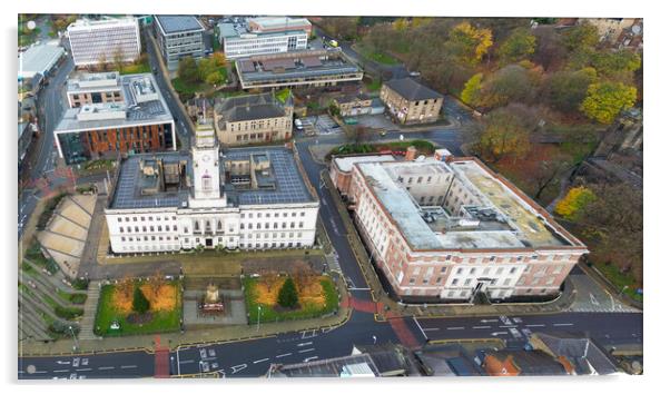 Barnsley Town Hall and University Campus Acrylic by Apollo Aerial Photography