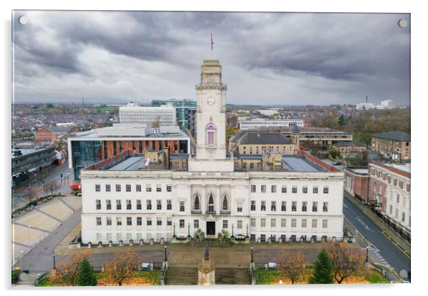 Barnsley Town Hall Acrylic by Apollo Aerial Photography