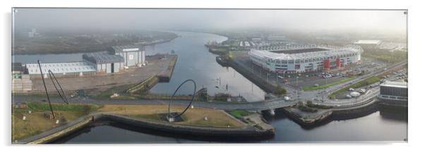 The Riverside and Temenos Sculpture Acrylic by Apollo Aerial Photography