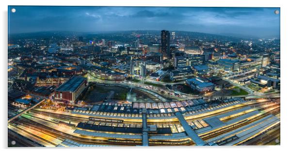 Sheffield City Panorama Acrylic by Apollo Aerial Photography