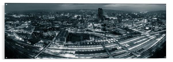 Sheffield Night Acrylic by Apollo Aerial Photography