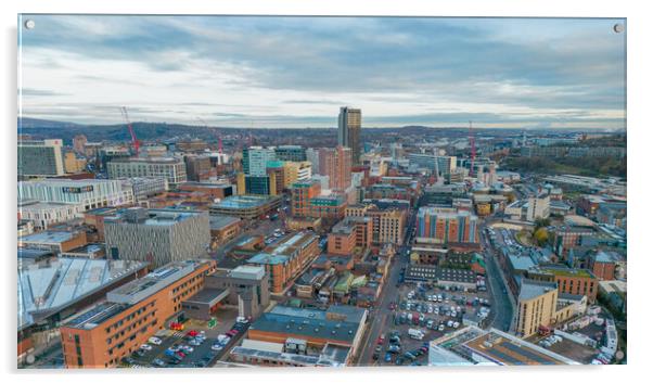 Sheffield City Acrylic by Apollo Aerial Photography