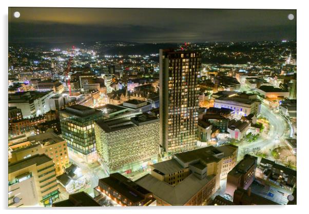Sheffield Cityscape Acrylic by Apollo Aerial Photography