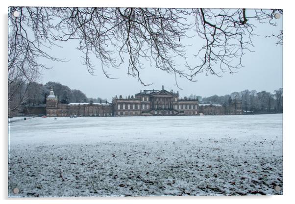 Wentworth Woodhouse Winter Acrylic by Apollo Aerial Photography