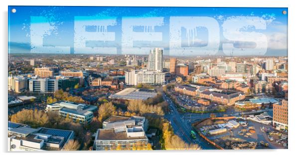 Leeds City Skyline Acrylic by Apollo Aerial Photography
