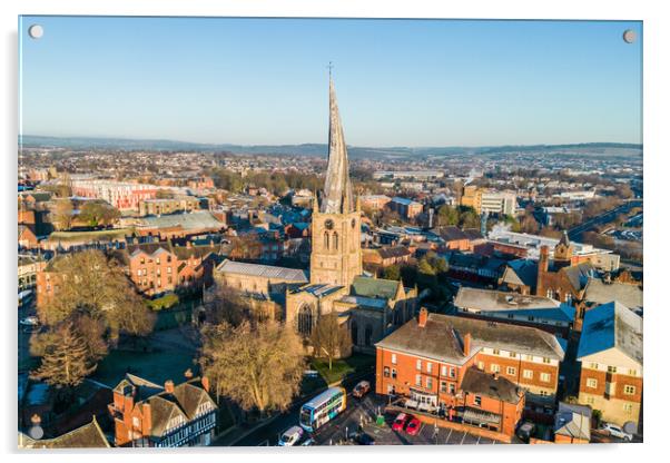 Chesterfields Crooked Spire Acrylic by Apollo Aerial Photography