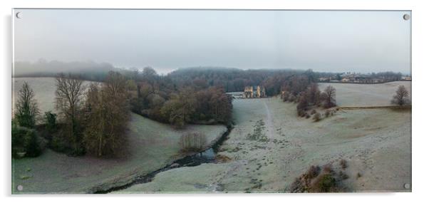 Roche Abbey Morning Mist Acrylic by Apollo Aerial Photography