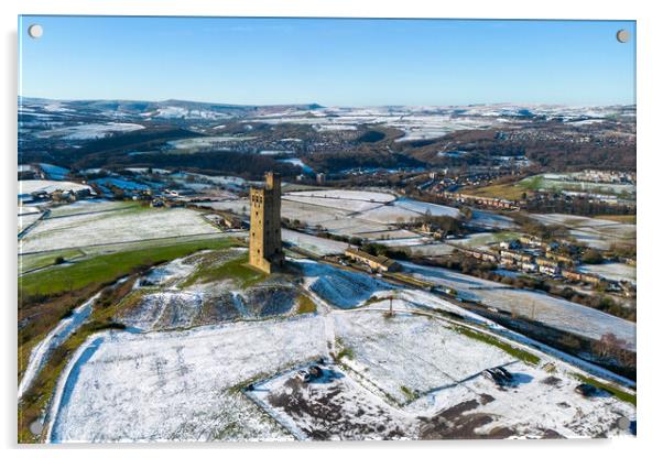 Castle Hill Huddersfield Viewsv Acrylic by Apollo Aerial Photography