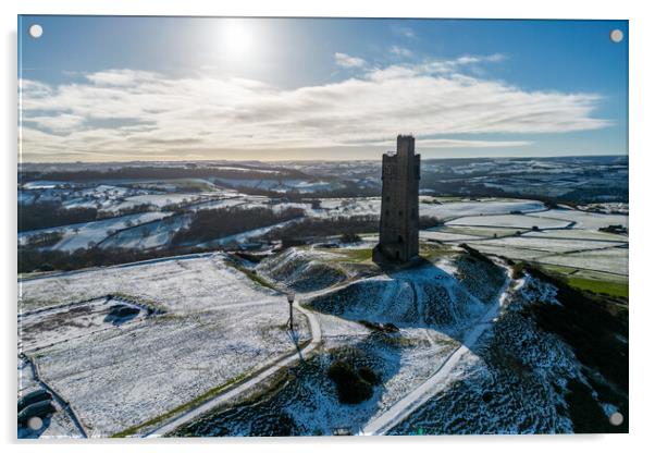 Castle Hill Huddersfield Views Acrylic by Apollo Aerial Photography