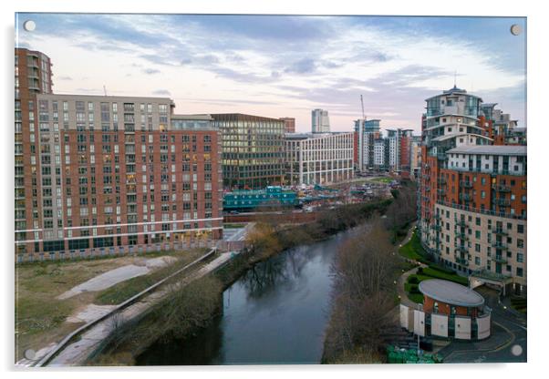 Leeds Cityscape Acrylic by Apollo Aerial Photography