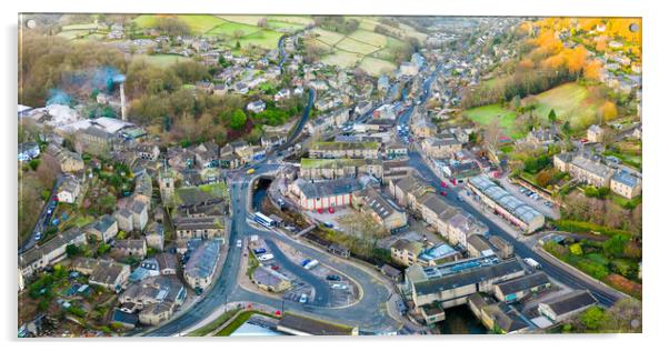 The Village of Holmfirth Acrylic by Apollo Aerial Photography