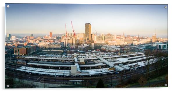 Sheffield City Sunrise Acrylic by Apollo Aerial Photography