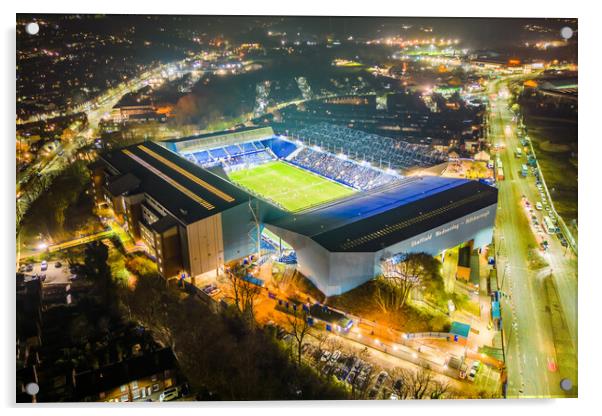 Hillsborough Football Stadium at Night Acrylic by Apollo Aerial Photography