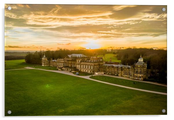 The Sun sets on Wentworth Woodhouse Acrylic by Apollo Aerial Photography