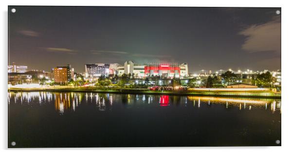 Old Trafford at Night Acrylic by Apollo Aerial Photography