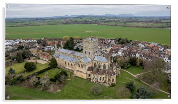Tewkesbury Abbey Acrylic by Apollo Aerial Photography