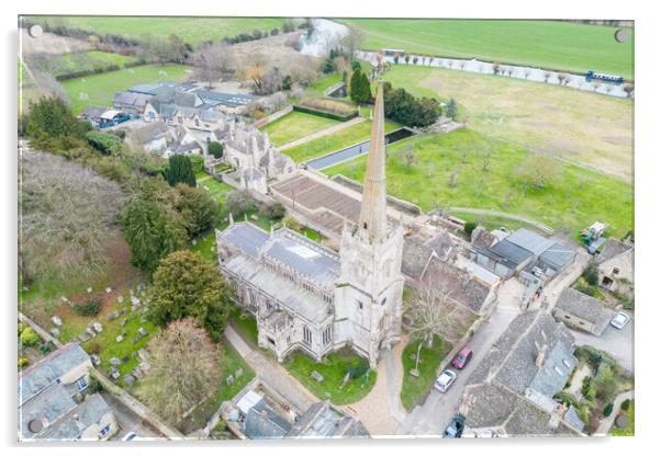 St Lawrence Church Lechlade Acrylic by Apollo Aerial Photography