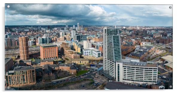 Leeds City Skyline Acrylic by Apollo Aerial Photography