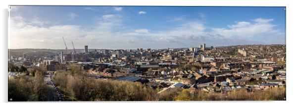 Sheffield Cityscape Panorama Acrylic by Apollo Aerial Photography
