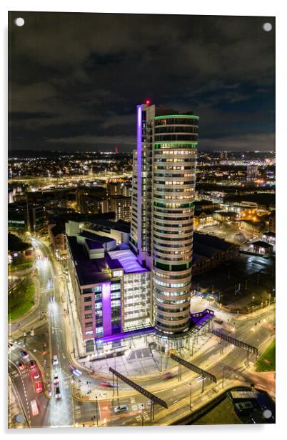 Bridgewater Place Night Acrylic by Apollo Aerial Photography