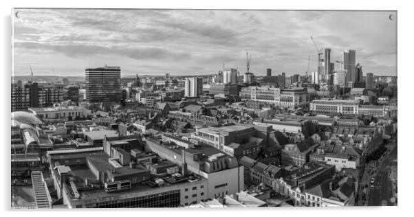 Leeds Black and White Acrylic by Apollo Aerial Photography