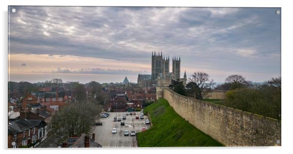 Lincoln Cathedral and Castle Walls Acrylic by Apollo Aerial Photography