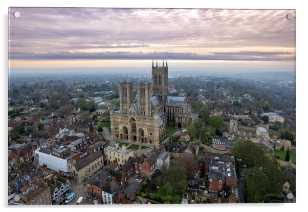 Lincoln Cathedral Sunrise Acrylic by Apollo Aerial Photography