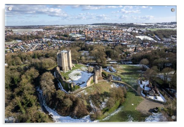 Conisbrough Castle Acrylic by Apollo Aerial Photography