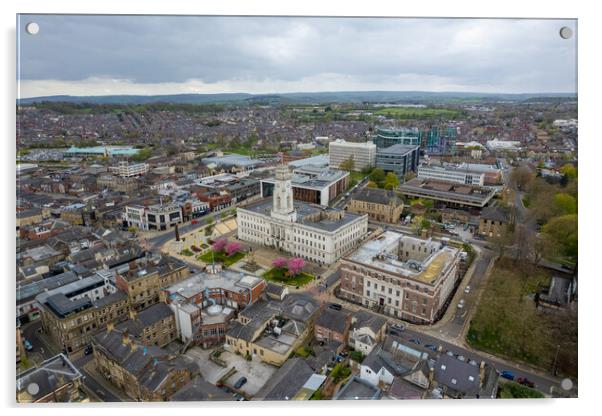 Barnsley Town Hall and University Campus Acrylic by Apollo Aerial Photography