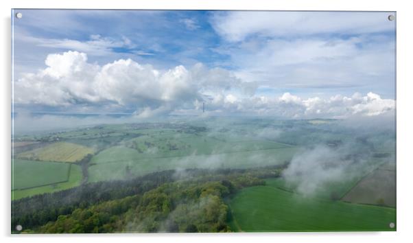 Emley Moor Vista Acrylic by Apollo Aerial Photography