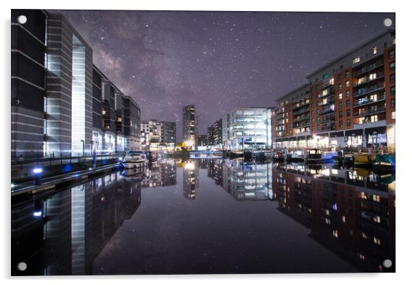 Leeds Dock Starry Night Acrylic by Apollo Aerial Photography