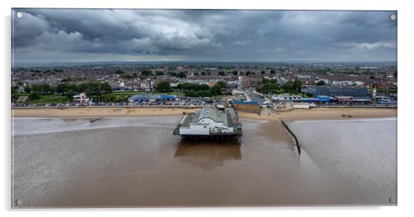 Cleethorpes Storm At The Pier Acrylic by Apollo Aerial Photography
