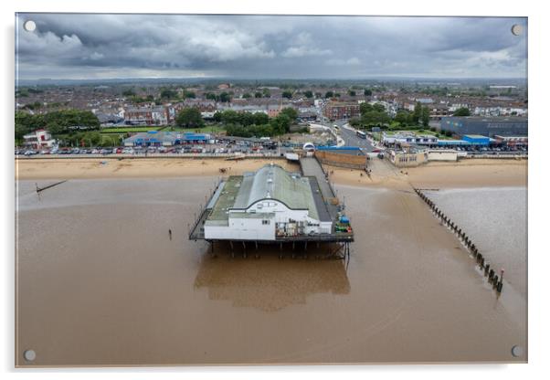 Cleethorpes Storm At The Pier Acrylic by Apollo Aerial Photography