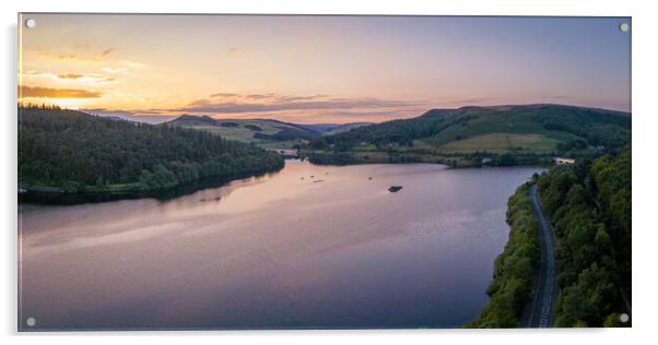 Ladybower Reservoir Sunset Acrylic by Apollo Aerial Photography