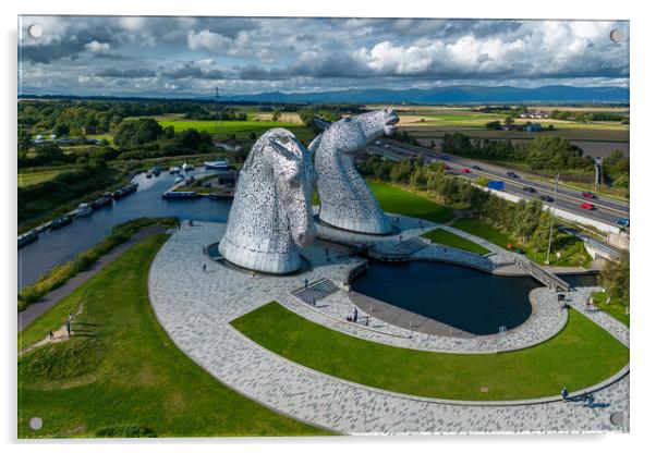 The Kelpies Acrylic by Apollo Aerial Photography