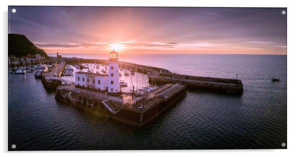 Scarborough Lighthouse  Acrylic by Apollo Aerial Photography