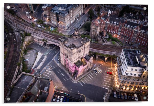 Newcastle Keep Acrylic by Apollo Aerial Photography