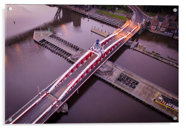 Newcastle Swing Bridge Acrylic by Apollo Aerial Photography