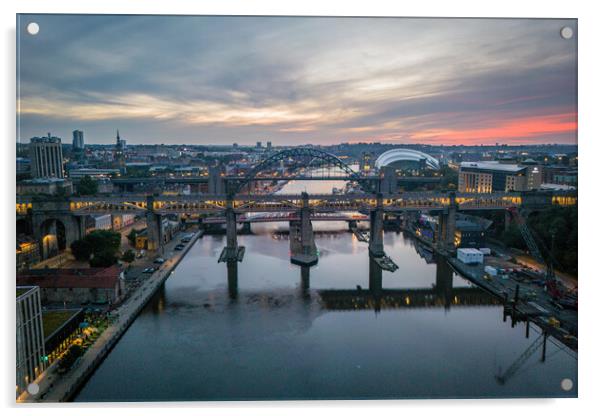 Newcastle Dawn Acrylic by Apollo Aerial Photography