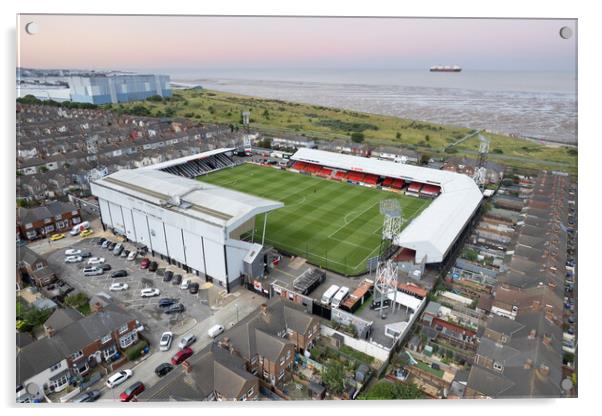 Blundell Park Home of Grimsby Town FC Acrylic by Apollo Aerial Photography