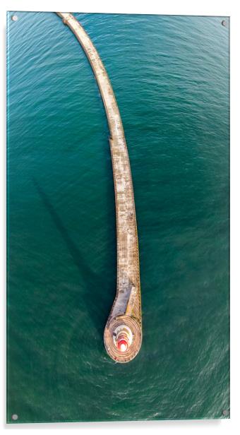 Roker Pier Top View Acrylic by Apollo Aerial Photography
