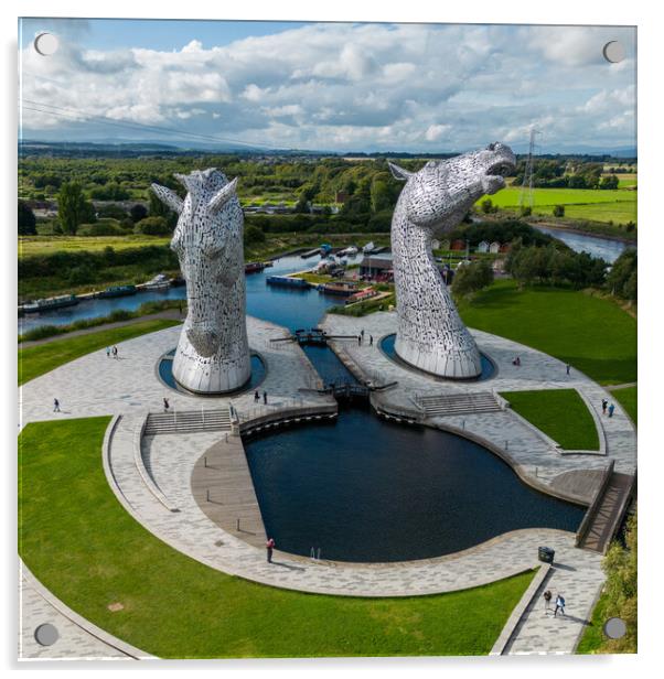 The Kelpies Acrylic by Apollo Aerial Photography